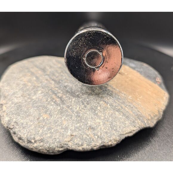 Machined Bullet Display Piece on Wood Base – Industrial Desk Art or Paperweight - Picture 2 of 4